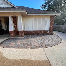 Algae-covered-brick-and-tire-mark-driveway-in-Fort-WaltonFL 2